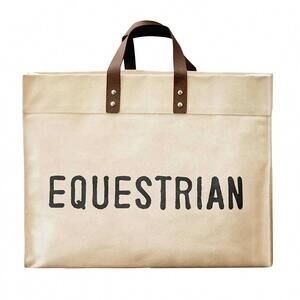 NEW SANTA BARBARA DESIGN STUDIO women's equestrian canvas tote bag in beige